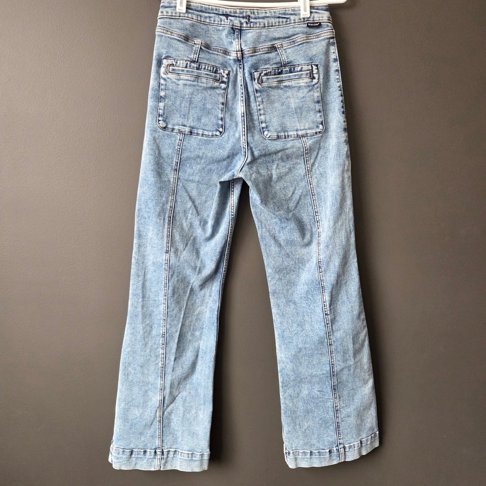 Dear John Princeton High Rise Wide Leg Patch Pocket Jeans Light Acid Wash 27‎ - Picture 5 of 9